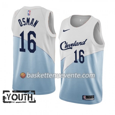 Maillot Basket Cleveland Cavaliers Cedi Osman 16 2018-19 Nike Bleu Blanc Swingman - Enfant